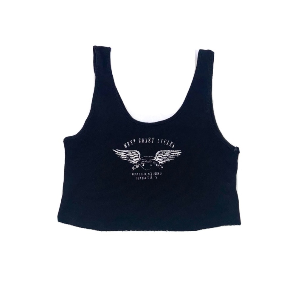 garage black crop top